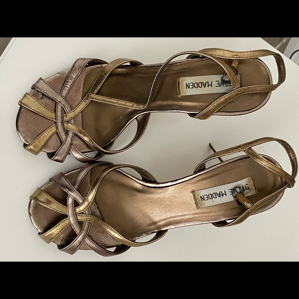 Steve Madden Gold Strappy Heels
